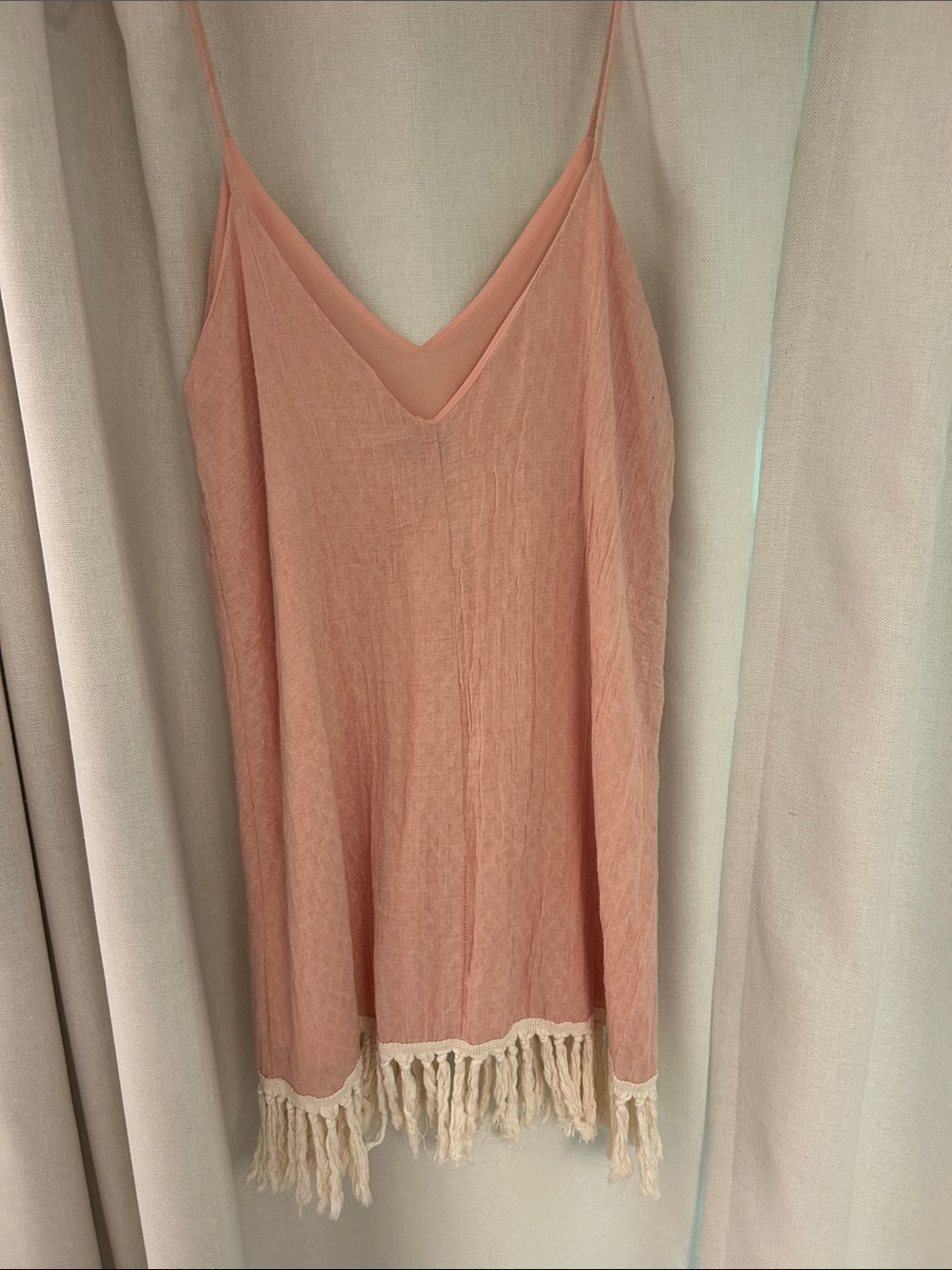 Karlie Peach Tassel-Hem Slip Dress - Picture 4 of 4